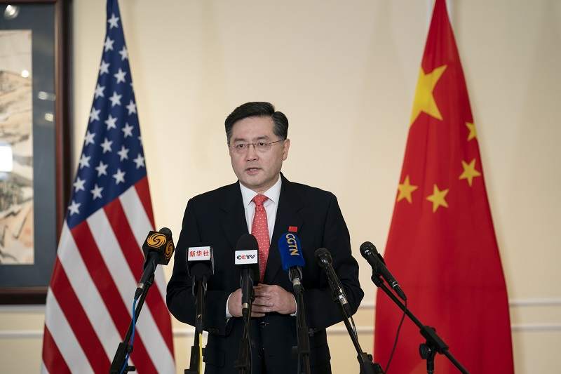 新任驻美大使秦刚，向中美媒体发表讲话