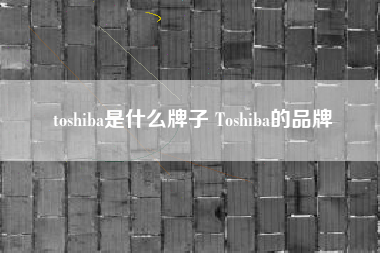 toshiba是什么牌子 Toshiba的品牌
