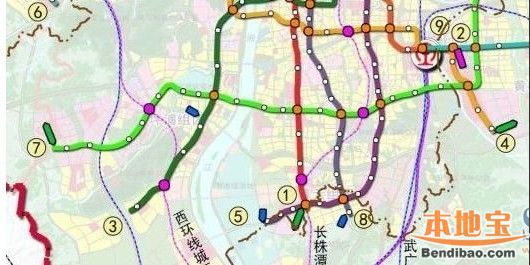 长沙地铁7号线最新线路图，长沙轨道交通规划图