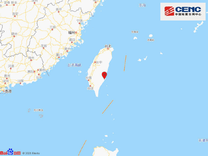 台湾花莲县发生5.1级地震 震源深度10千米