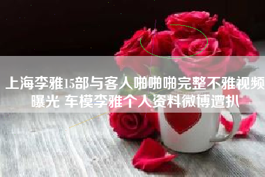 上海李雅15部与客人啪啪啪完整不雅视频曝光 车模李雅个人资料微博遭扒