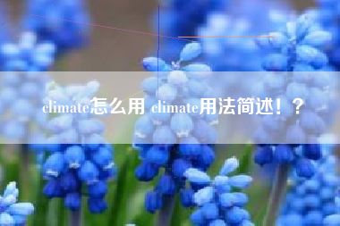 climate怎么用 climate用法简述！？