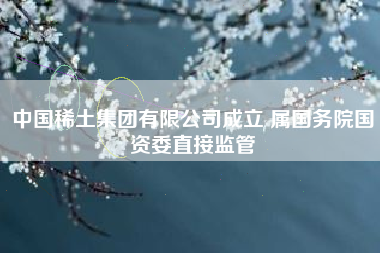 中国稀土集团有限公司成立 属国务院国资委直接监管