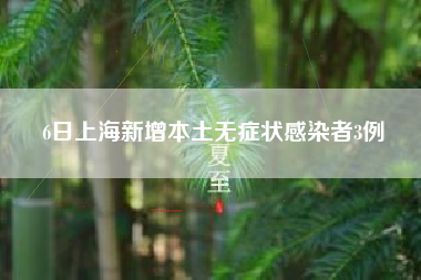 6日上海新增本土无症状感染者3例