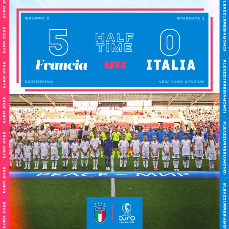 一边倒！法国女足半场5-0领先意大利，热约罗上演帽子戏法