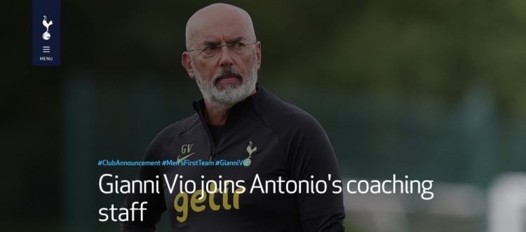 官方：原意大利国家队教练成员、定位球专家维奥加入孔蒂教练组