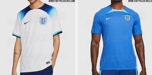 英格兰世界杯训练球衣谍照：深蓝底色搭配海军蓝Logo