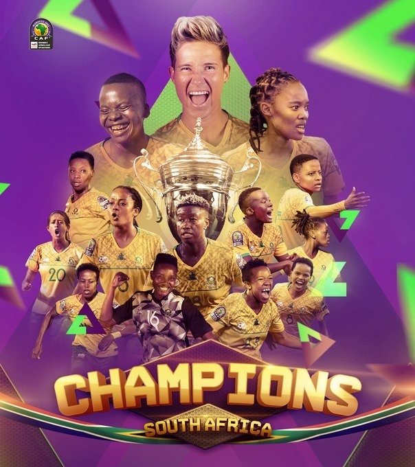 南非女足2比1击败摩洛哥女足，赢得队史首个女足非洲杯冠军